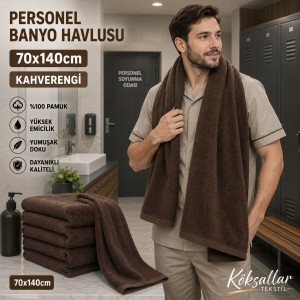 Personel Banyo Havlusu 70x140cm Kahverengi